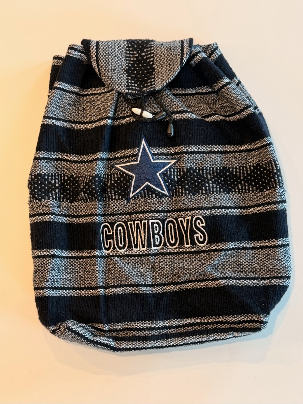 Dallas Cowboys Knit Drawstring Backpack - Navy & Gray